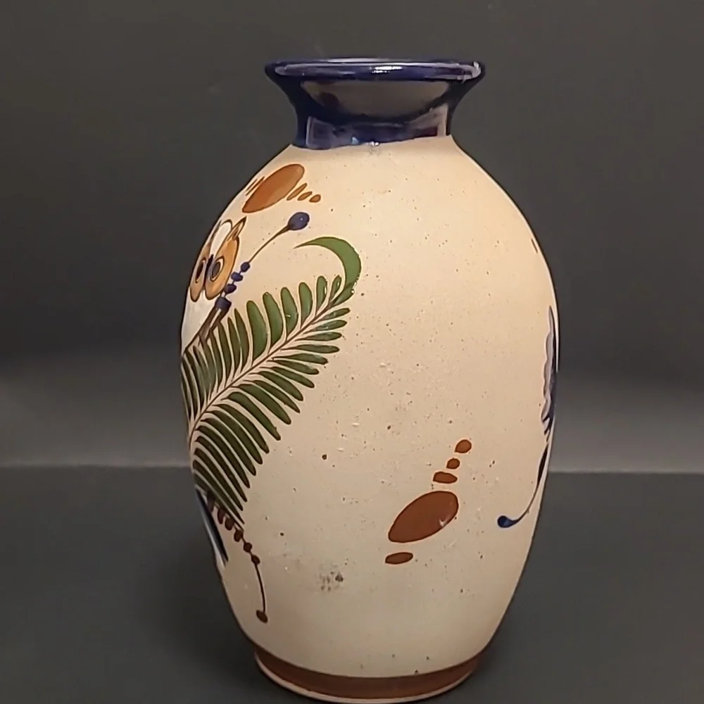 Handpainted Mexican Vase with an Adorable Owl